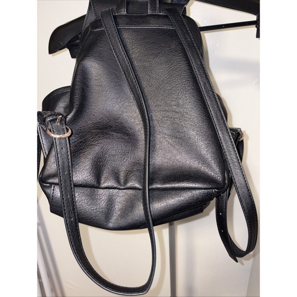 LC Lauren Conrad Black Backpack Women Zipper Accents Lined Gold Hardware main image 5